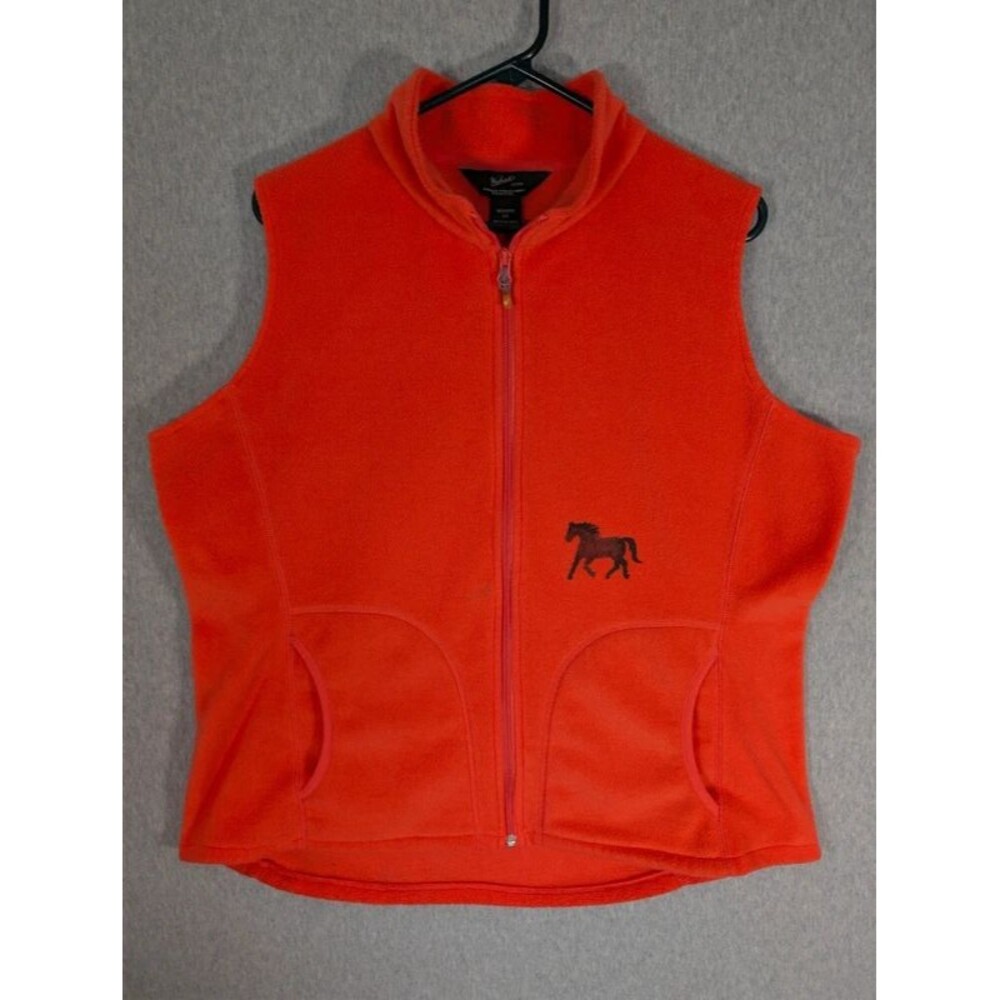 Woolrich Women's 2XL Orange Full Zip Vest Embroidered Horse Logo MPN16344 Paprik